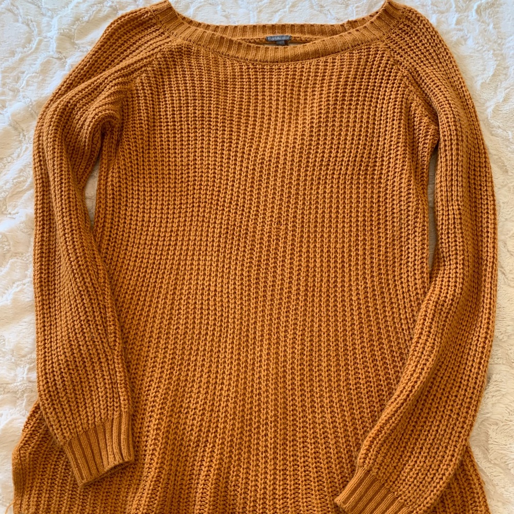 Mustard waffle knit sweater